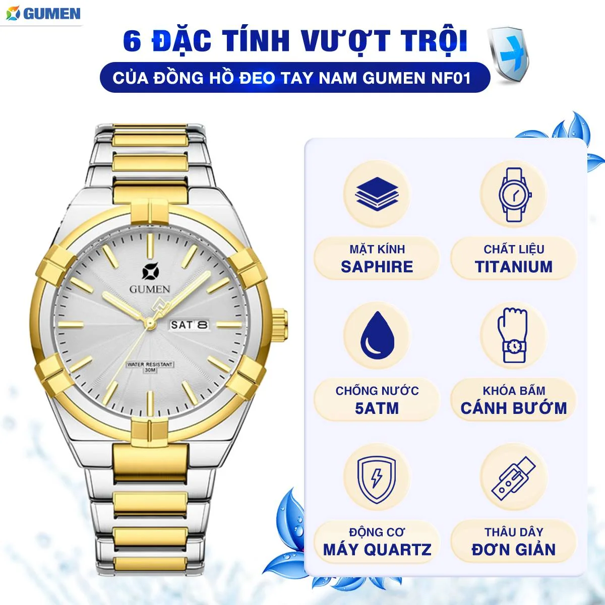 Đồng Hồ Đeo Tay Nam Gumen Nf08