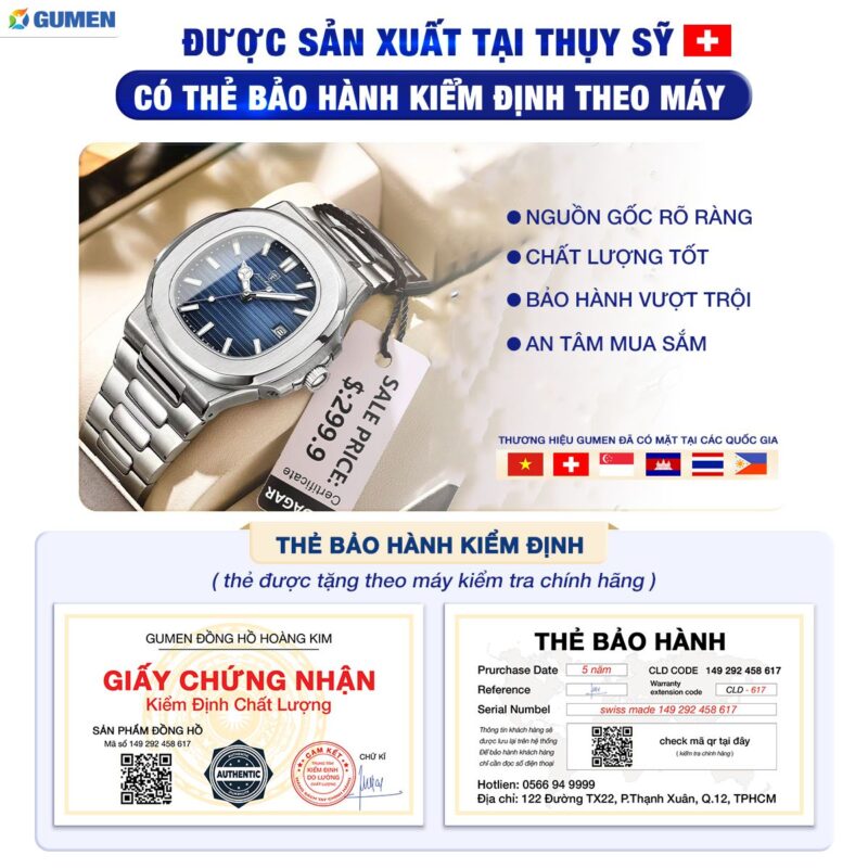 Đồng Hồ Đeo Tay Nam Gumen PD08 39 Đồng Hồ Đeo tay Nam Gumen Pd08 Đẳng cấp Thời Thượng Chính Hãng Sản Xuất Tại Thụy Sĩ Bảo Hành 5 Năm Hơn + 20.000 Lượt Mua hàng