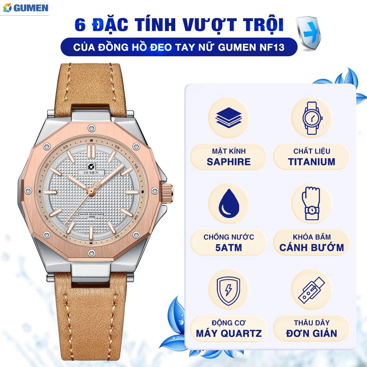 Đồng Hồ Đeo Tay Nữ Gumen Nf13