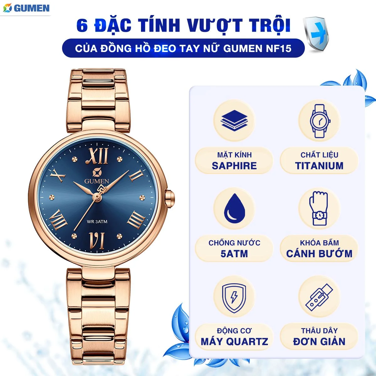 Đồng Hồ Đeo Tay Nữ Gumen Nf15