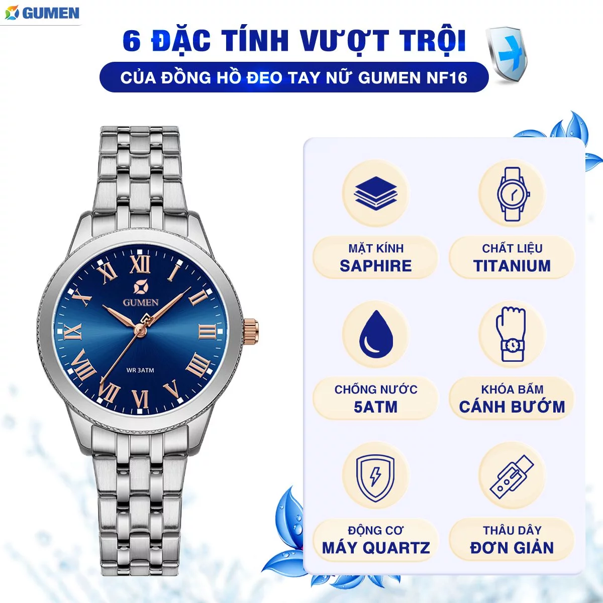 Đồng Hồ Đeo Tay Nữ Gumen Nf16