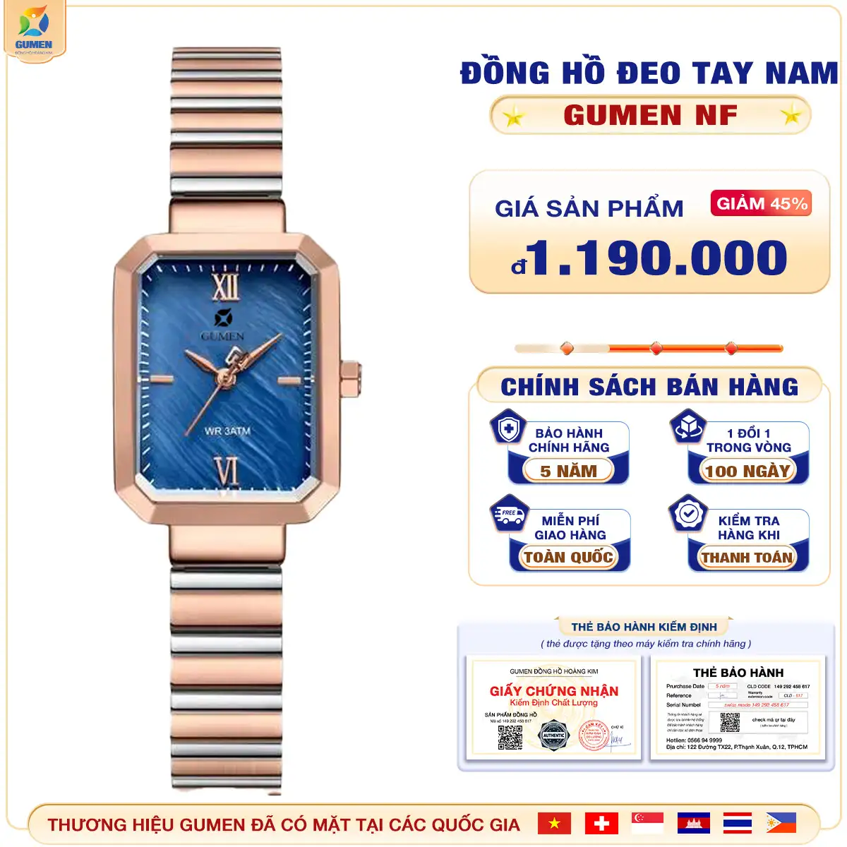 Đồng Hồ Đeo Tay Nữ Gumen Nf09